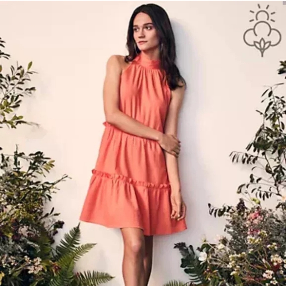 NWT Happy Nature Peach Tiered Dress Medium